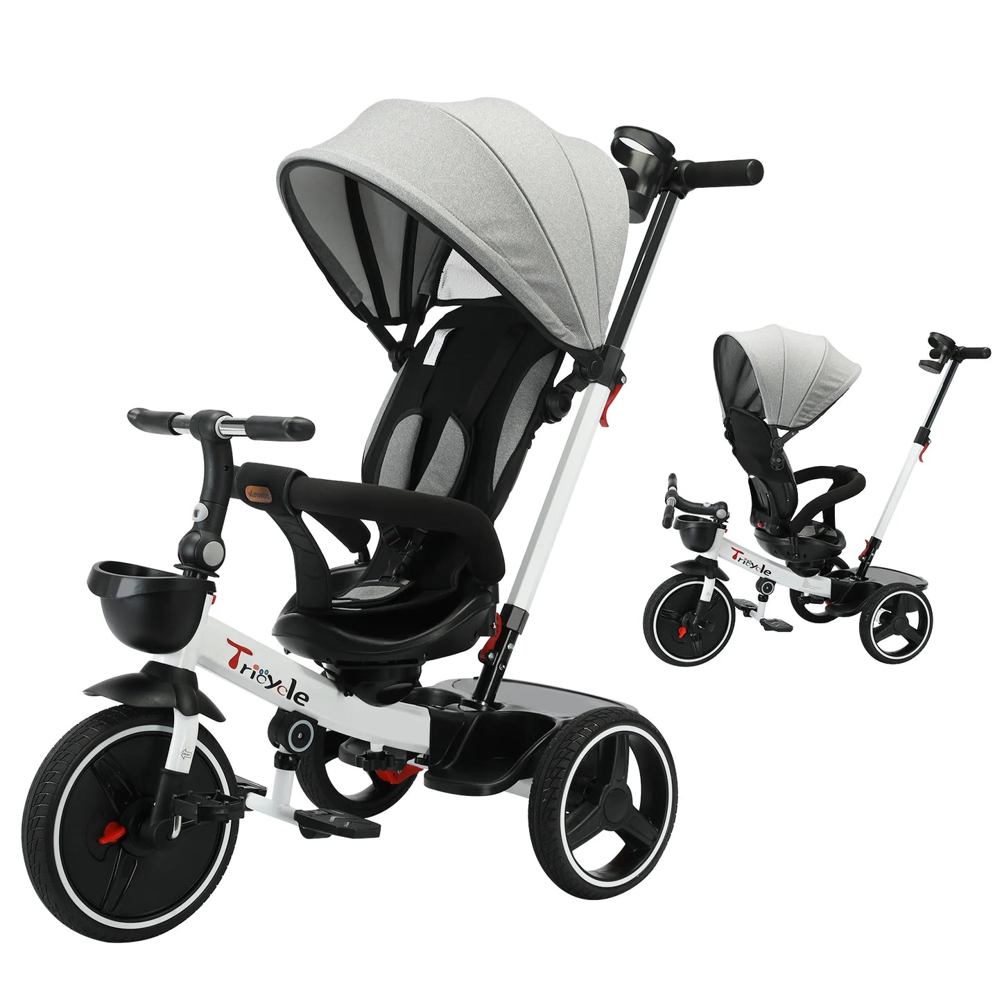 Ubravoo 5 In 1 Baby Stroller Tricycle Ride Bike Canopy
