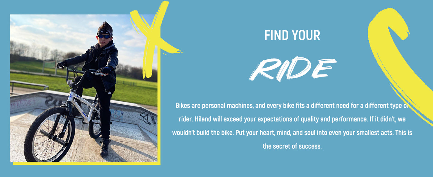 Hiland 20 inch Freestyle Kids BMX Bike,Beginner-Level to Advanced Riders with 360 Degree Gyro & 4 Pegs, Kids' Bicycles
