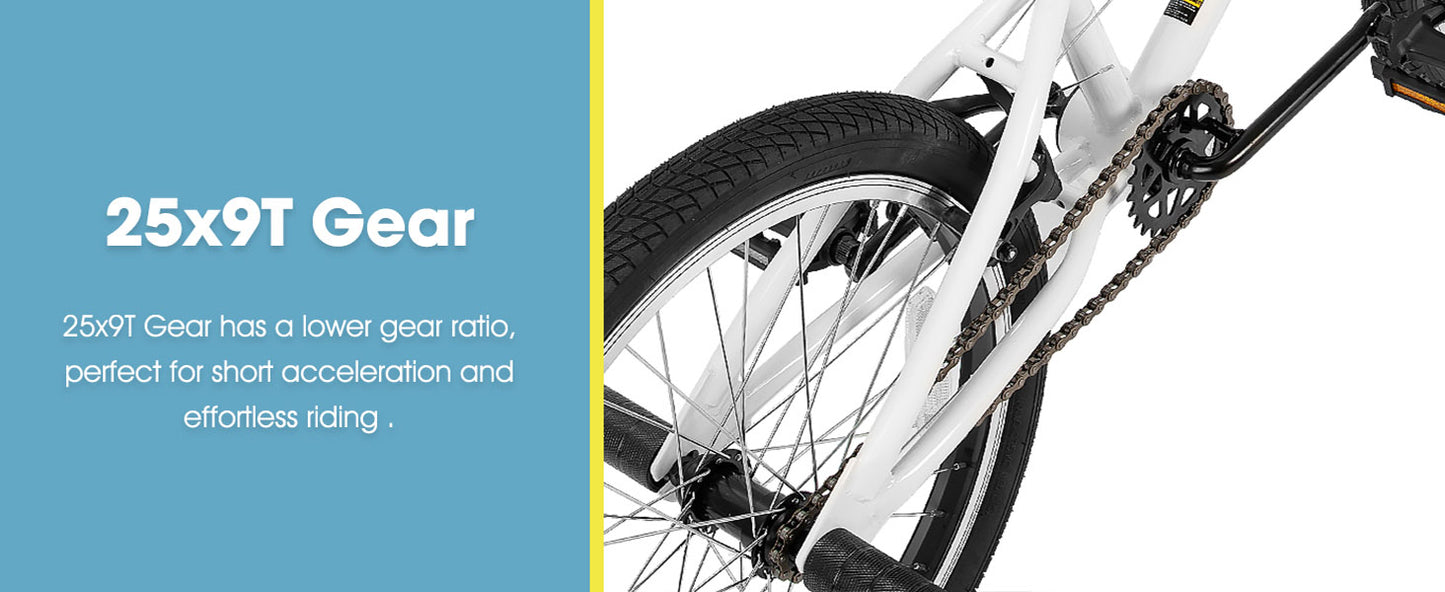 Hiland 20 inch Freestyle Kids BMX Bike,Beginner-Level to Advanced Riders with 360 Degree Gyro & 4 Pegs, Kids' Bicycles