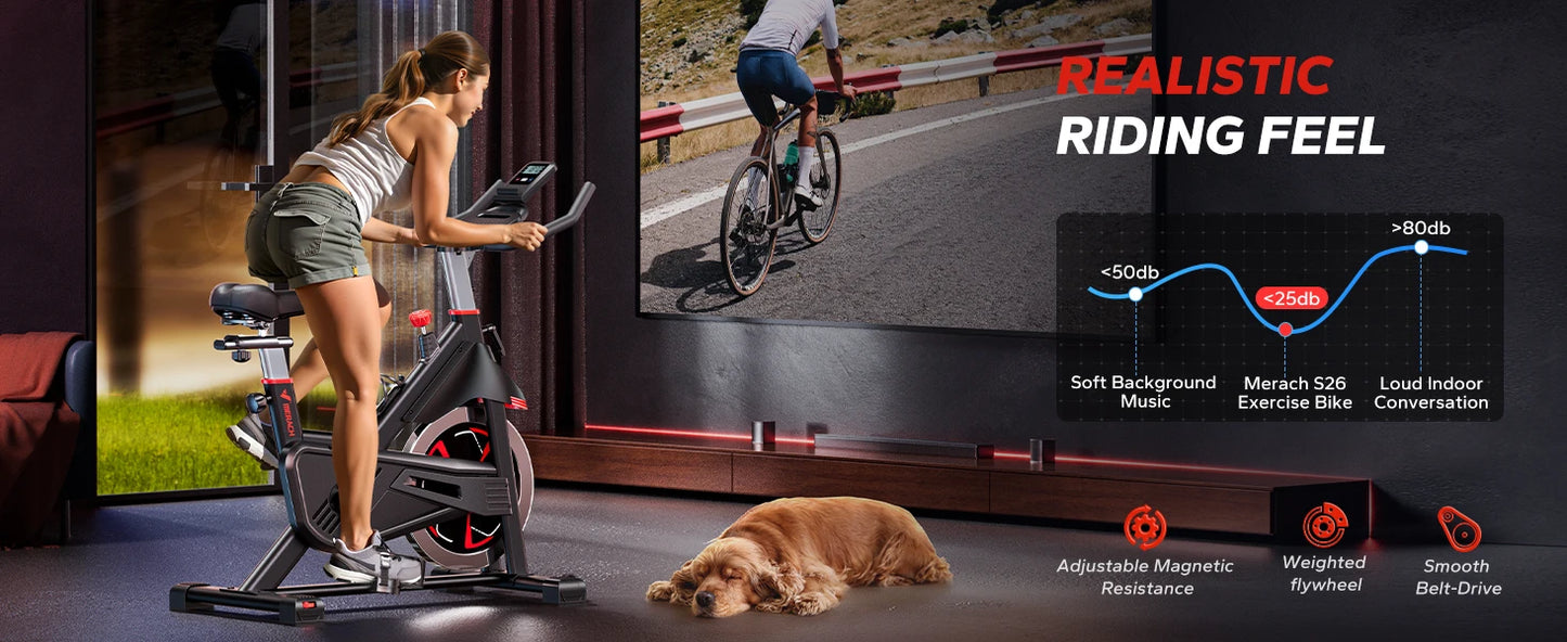 MERACH S38 Indoor Cycling Bike With Magnetic Resistance And App