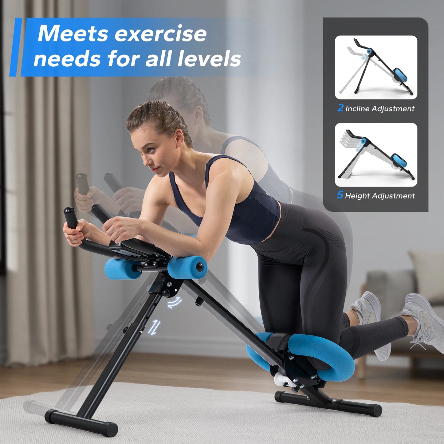 Merach Ab Machine Adjustable Trainer Foldable Core Exercise