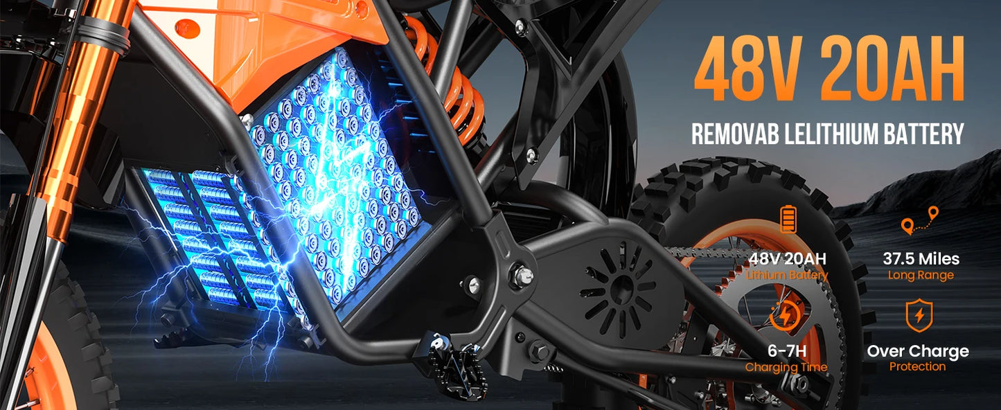 EILLEO SPACEWALK 48V Electric Dirt Bike For Adults And Teens