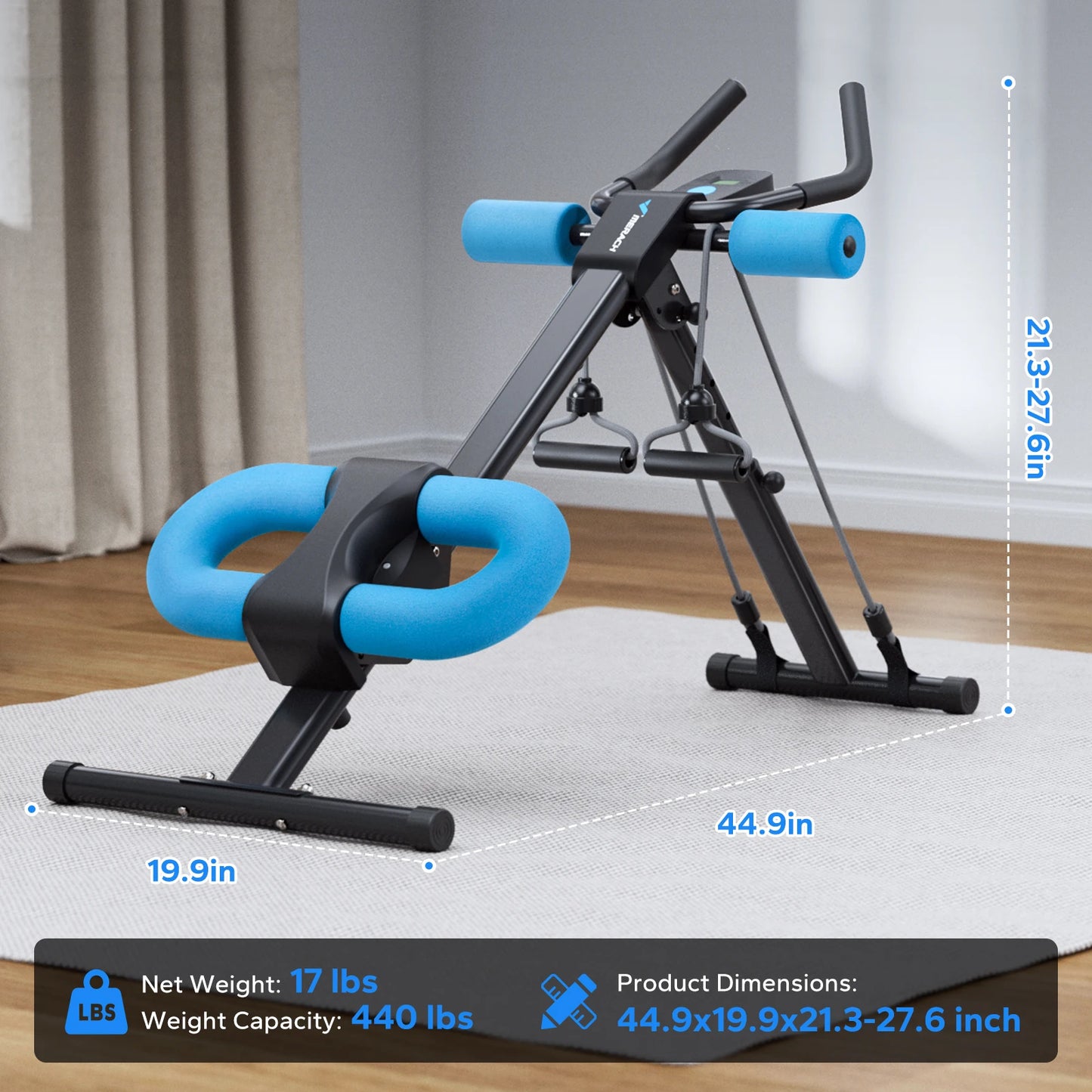 Merach Ab Machine Adjustable Trainer Foldable Core Exercise