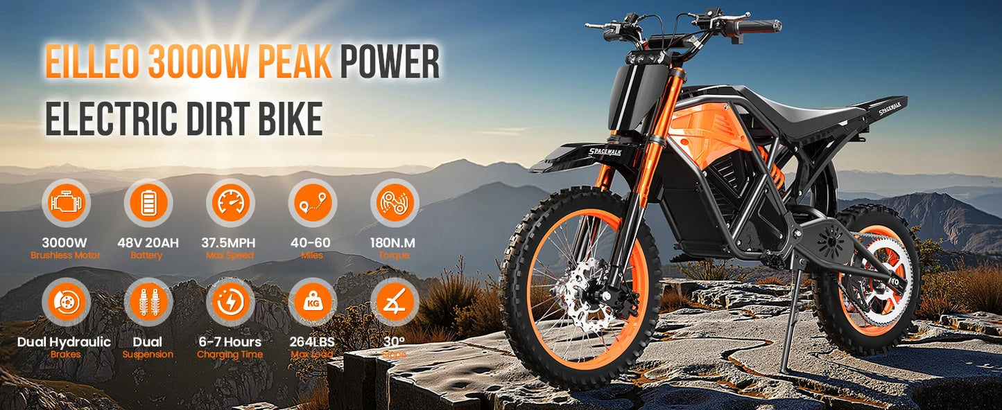 EILLEO SPACEWALK 48V Electric Dirt Bike For Adults And Teens