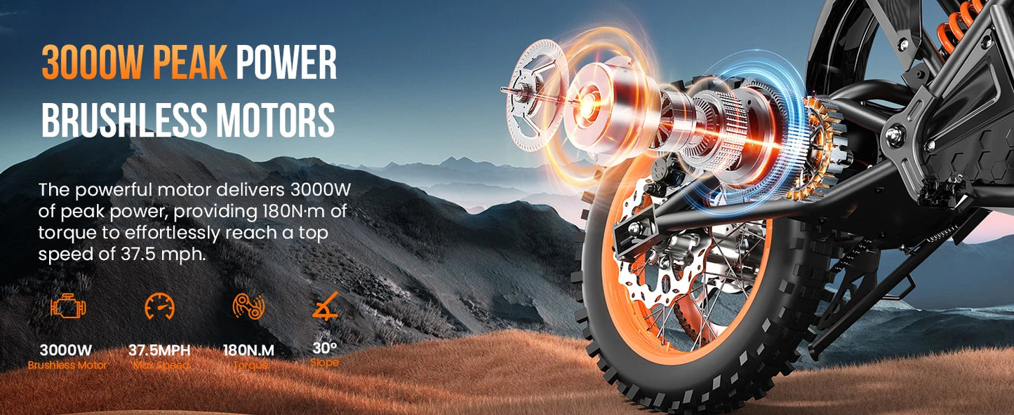 EILLEO SPACEWALK 48V Electric Dirt Bike For Adults And Teens