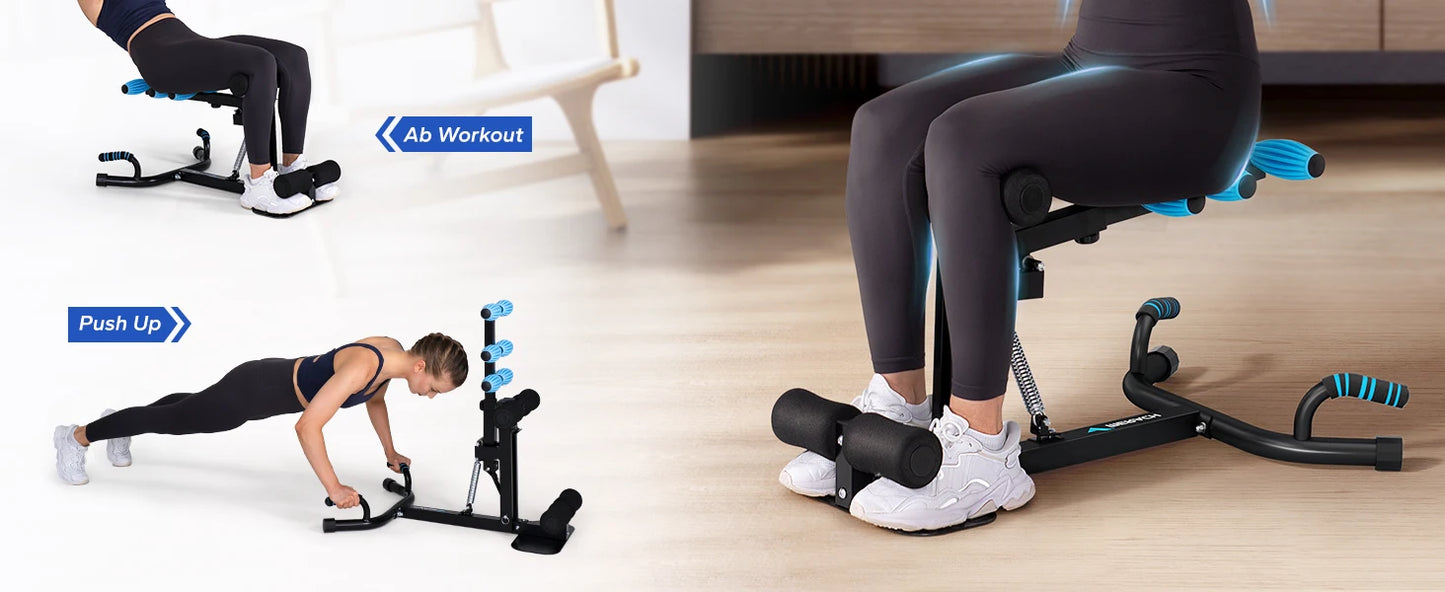 MERACH Deep Squat Machine Adjustable Glutes Trainer Machine Core Leg Push Up Workout Machine Multifunctional Buttocks Machine