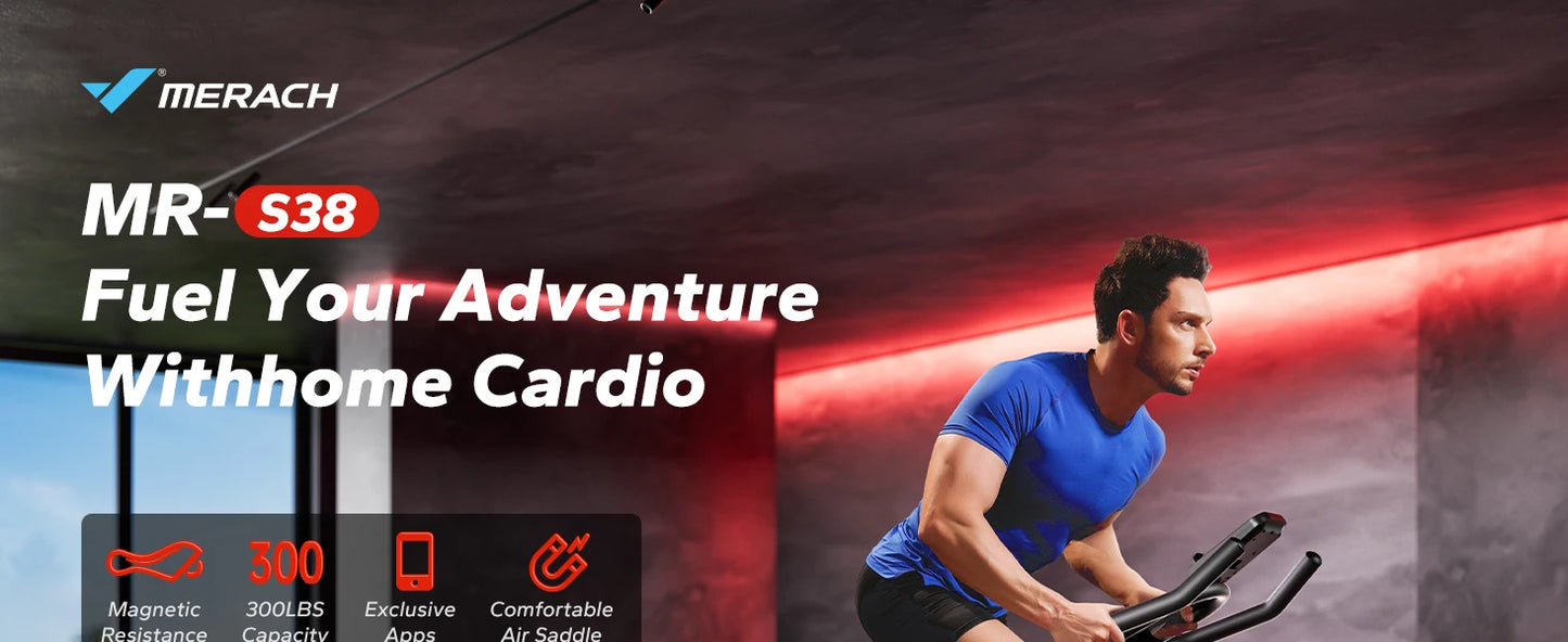 MERACH S38 Indoor Cycling Bike With Magnetic Resistance And App