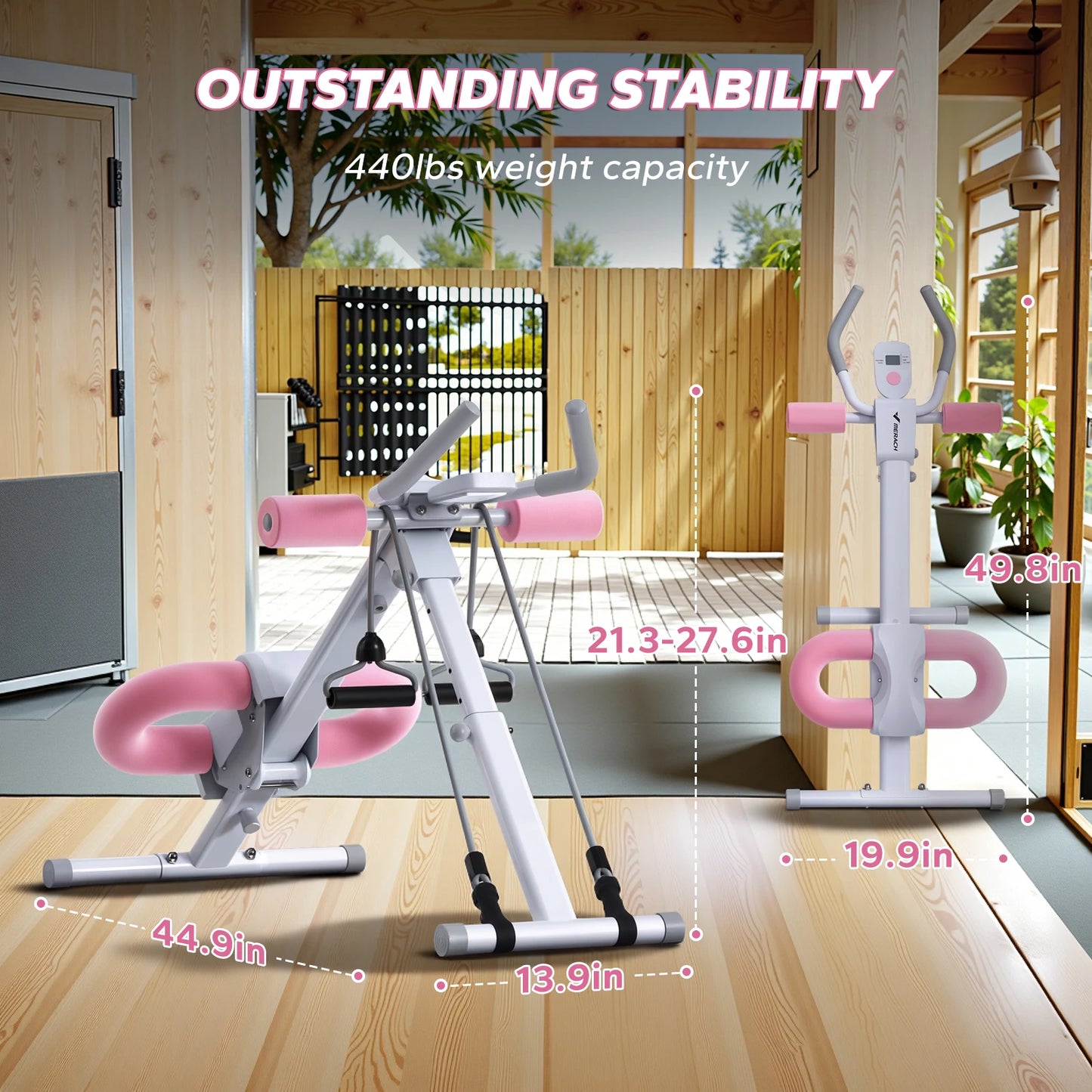 Merach Ab Machine Adjustable Trainer Foldable Core Exercise