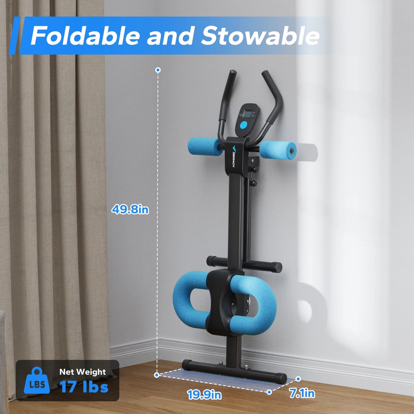 Merach Ab Machine Adjustable Trainer Foldable Core Exercise