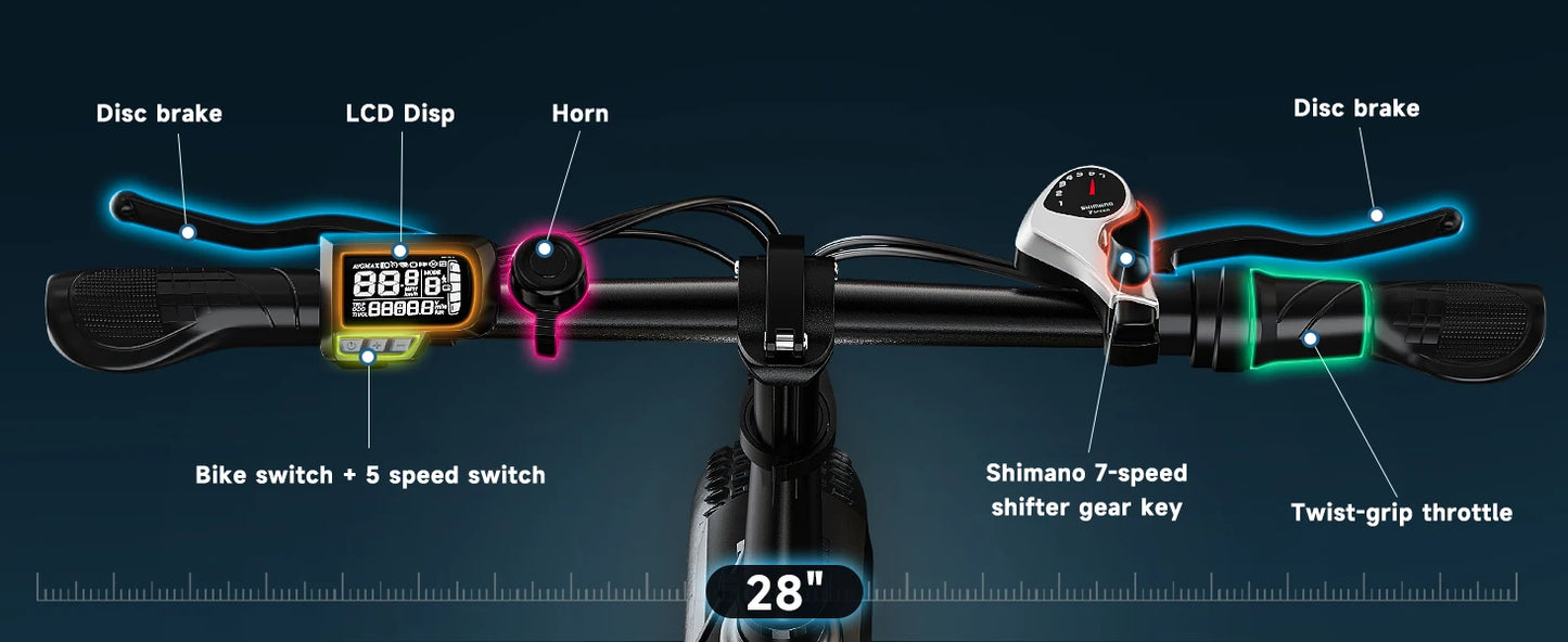 Cybervelo 1000W Ebike For Adults,Removable Battery EBike,28+MPH,Foldable Electric Bike,80 Miles Max Range,Fat Tire EK4 EK5