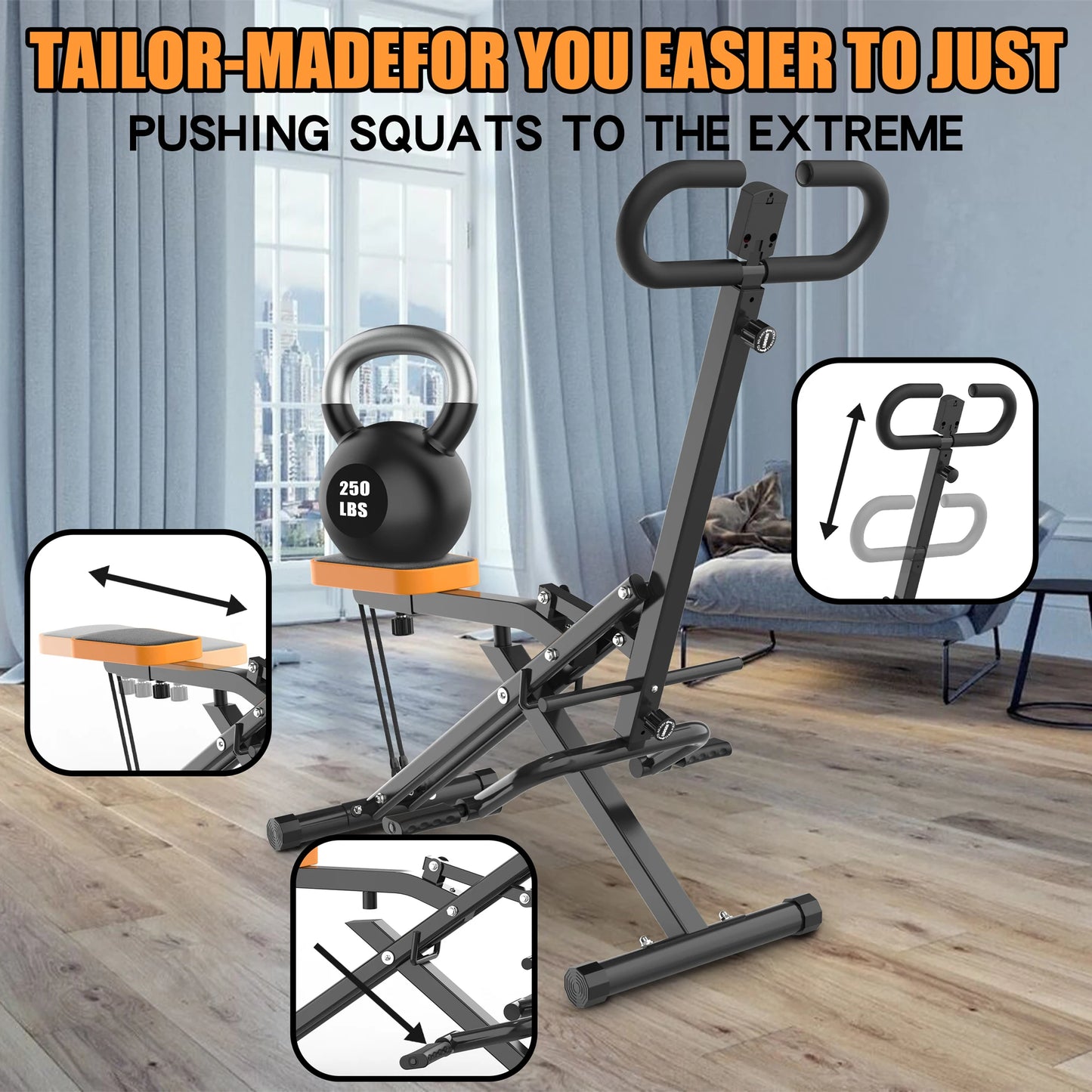Hign-concerned Squat Machine Glute Training With Band