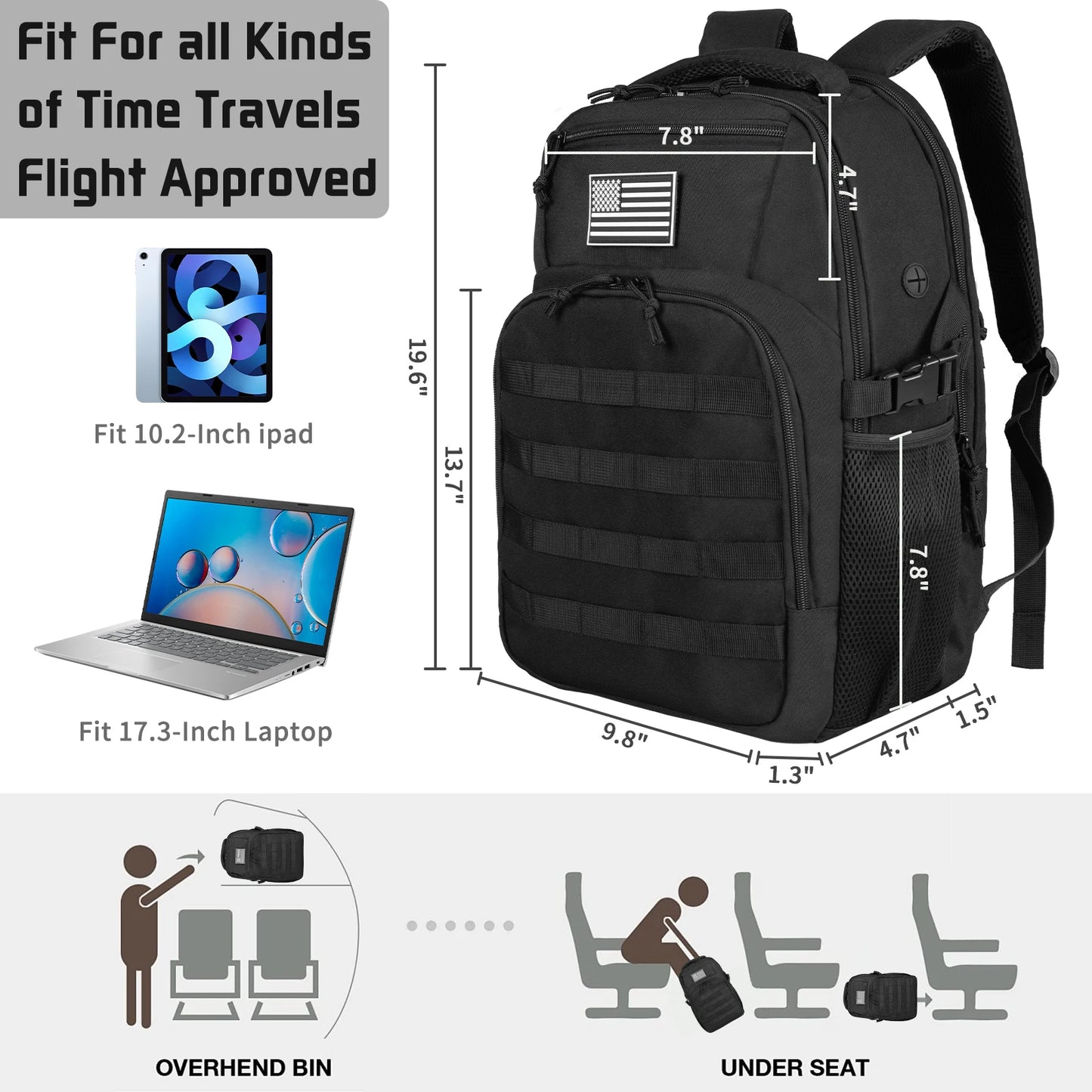 45L/25L /32LTactical Backpack Men's Travel Large Capacity Rucksacks Men Waterproof Outdoor Sports Multi-functional Bags