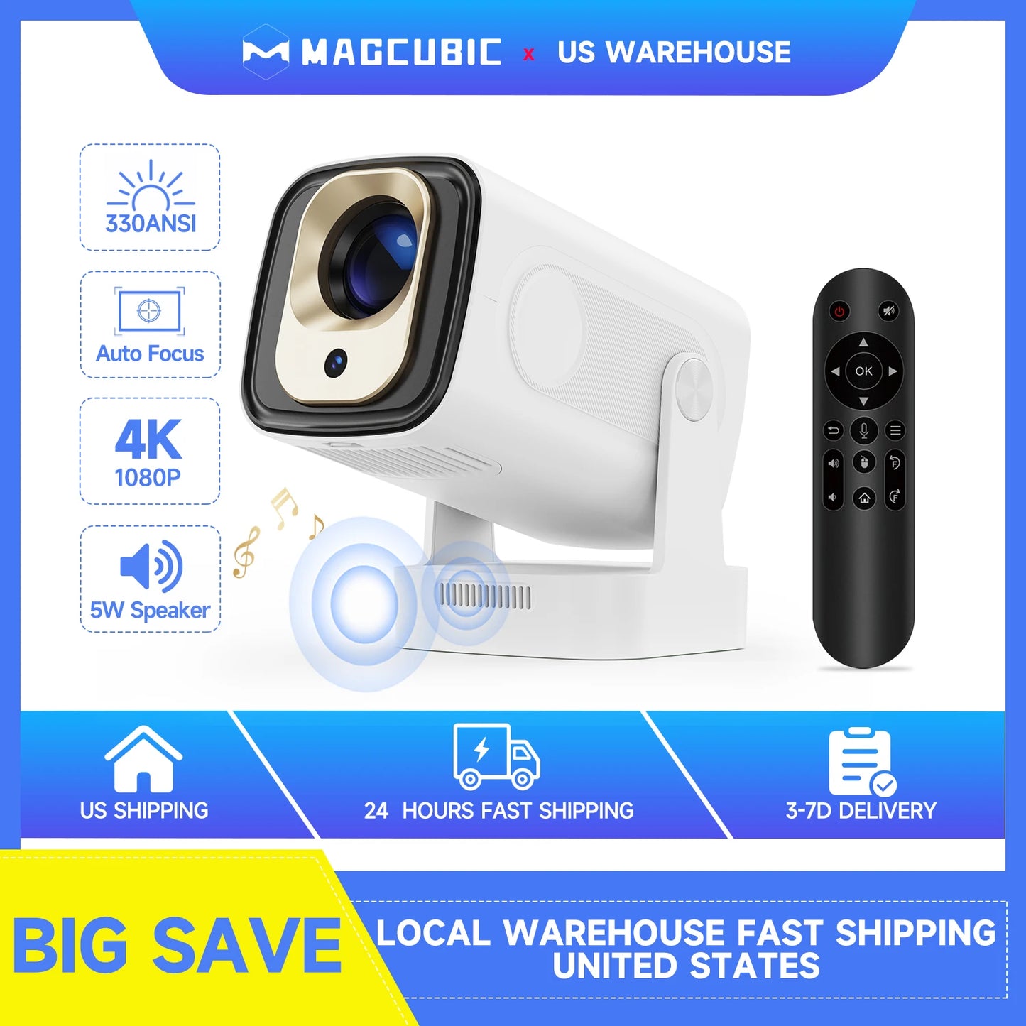 Magcubic HY310 Auto Focus Projector 1080P Native 4K LED