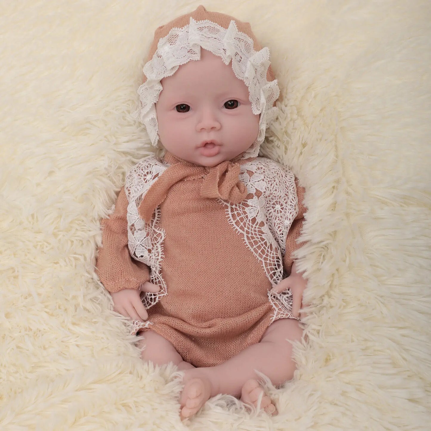 Herpinker Full Silicone Reborn Baby Doll Lifelike Toy