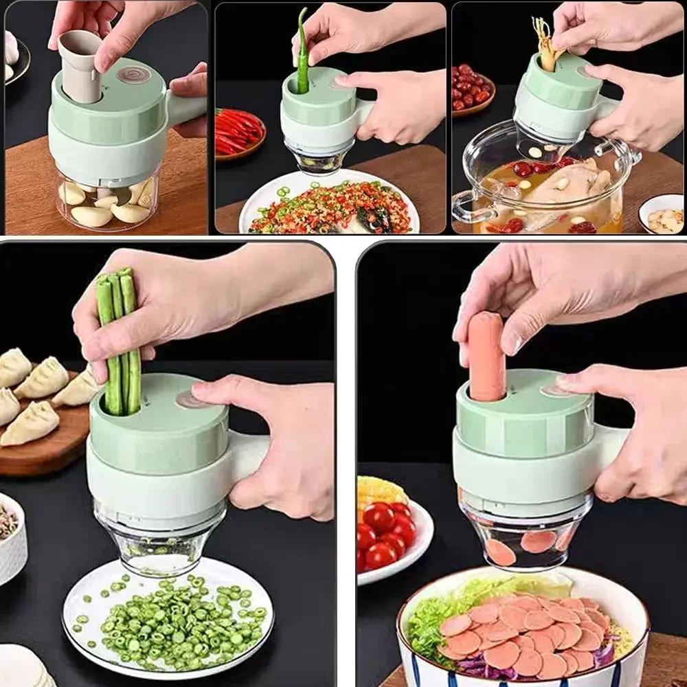 Electric Vegetable Cutter Multifunctional Food Processor Hand-Held Mini Fruit Meat Grinder and USB Chopper Kitchen Accessories