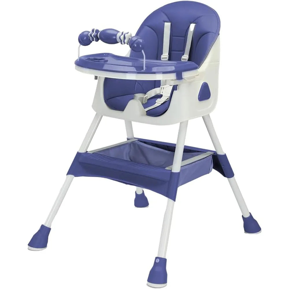 PIORLADO Foldable Baby High Chair With Tray And Toy Rack