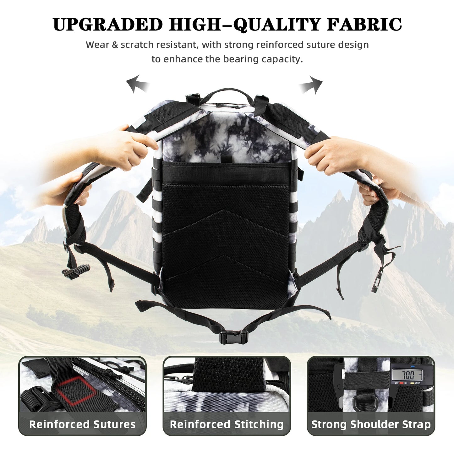 45L/25L /32LTactical Backpack Men's Travel Large Capacity Rucksacks Men Waterproof Outdoor Sports Multi-functional Bags