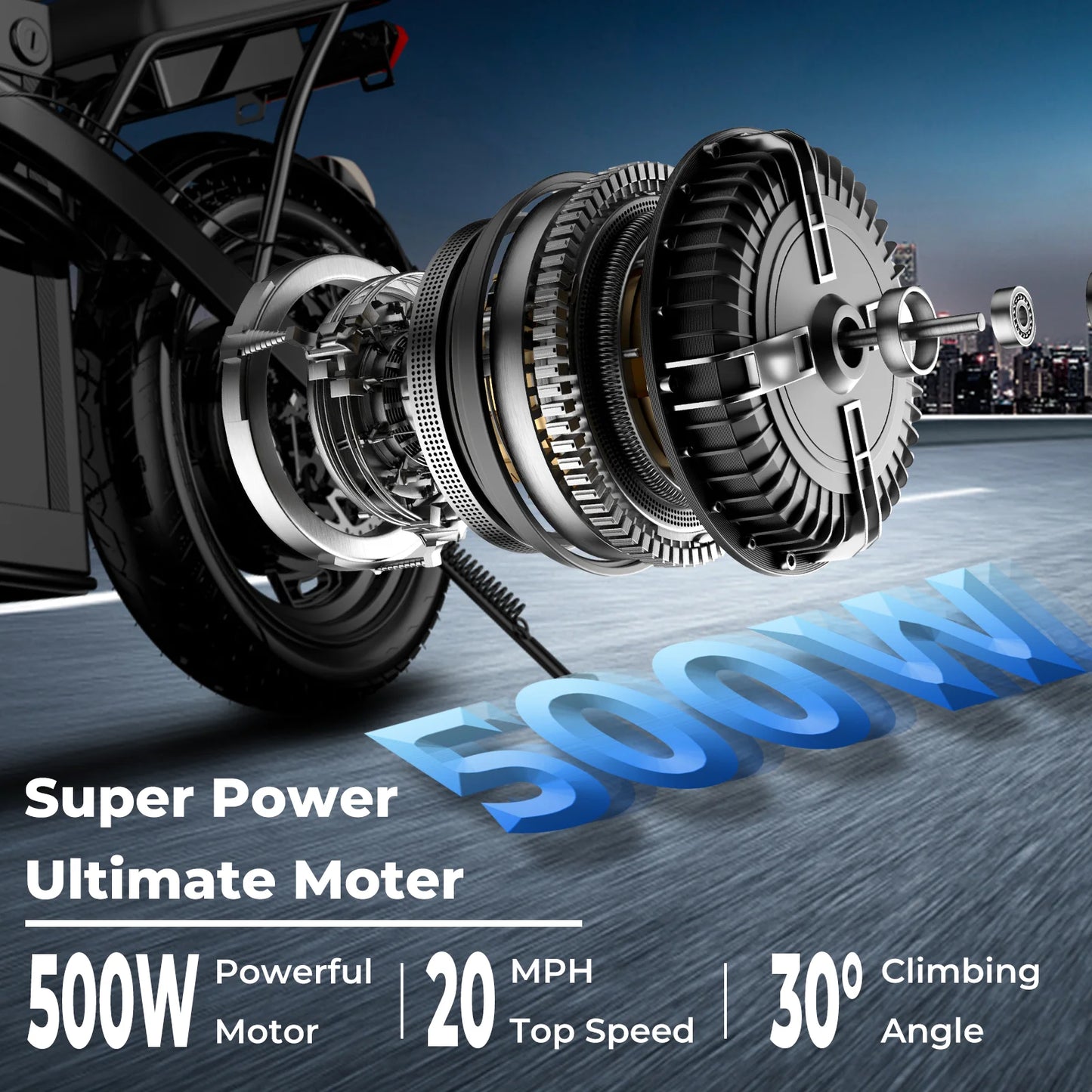 LELEKUAI 500W Folding Electric Bike 20 MPH With Removable Battery