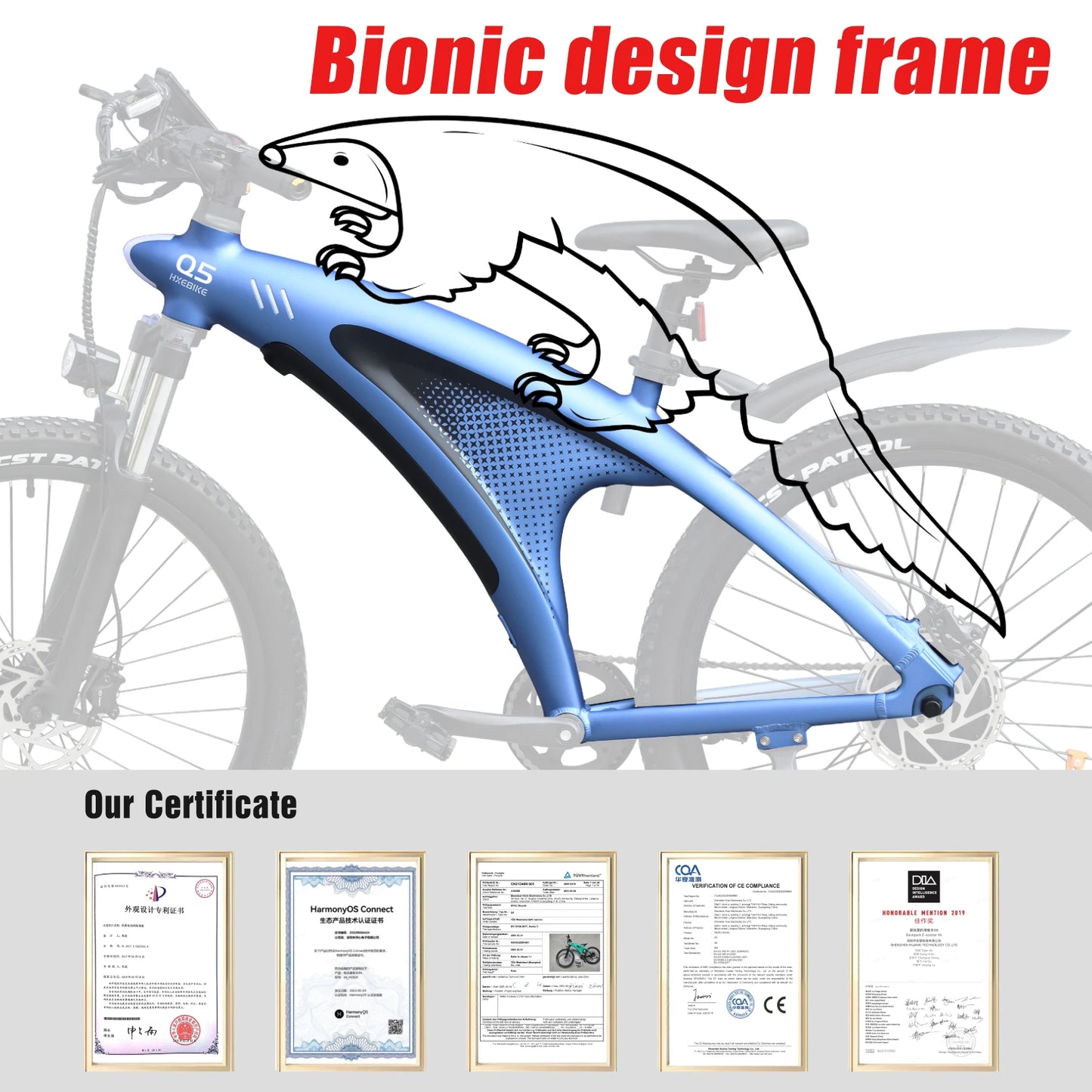 HUANCI HX Q5 2000W Electric Mountain Bike Removable Battery