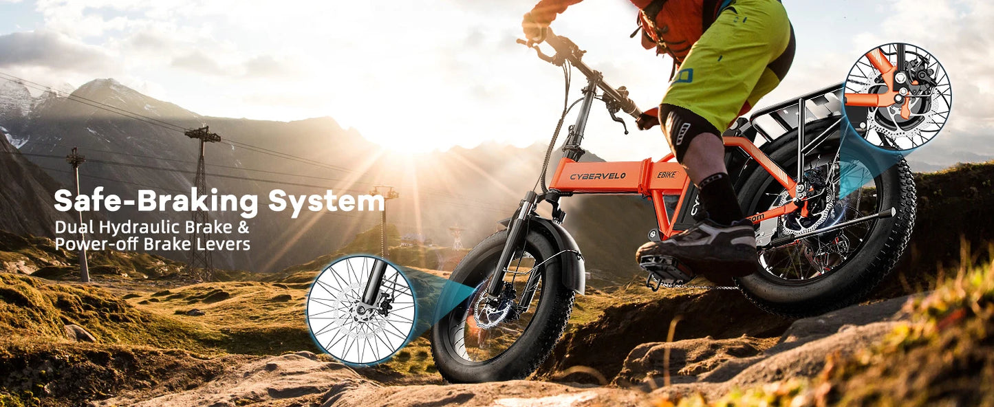 CYBERVELO EK4 Folding Electric Bike 1000W With Removable Battery