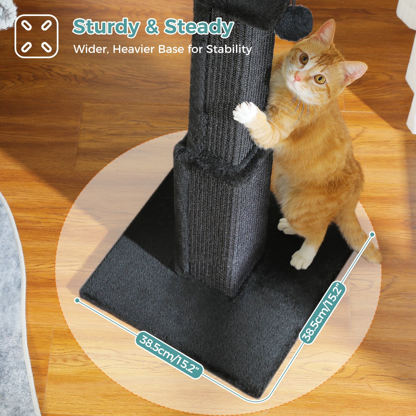 Large Cat Scratching Post for Indoor Cats Adults Ultimate Scratch Post with Woven Sisal Dangling Ball Tall Cat Scratcher Cat Toy