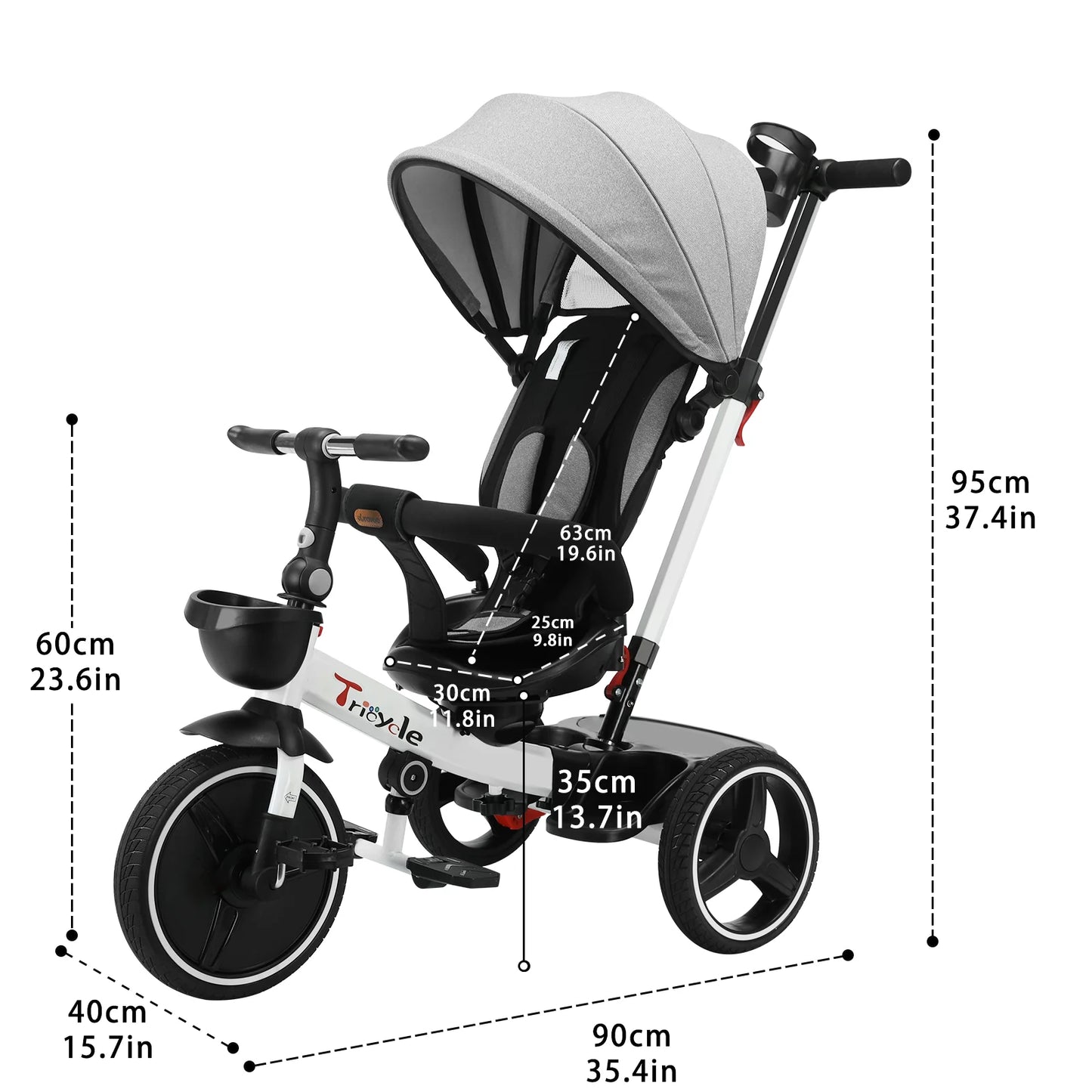 Ubravoo 5 In 1 Baby Stroller Tricycle Ride Bike Canopy