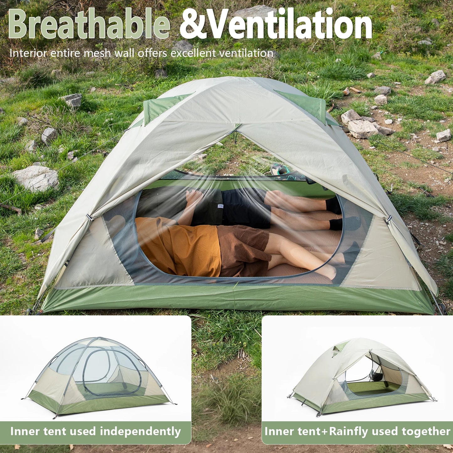 Bisinna Ultralight Camping Tent Two Person Waterproof