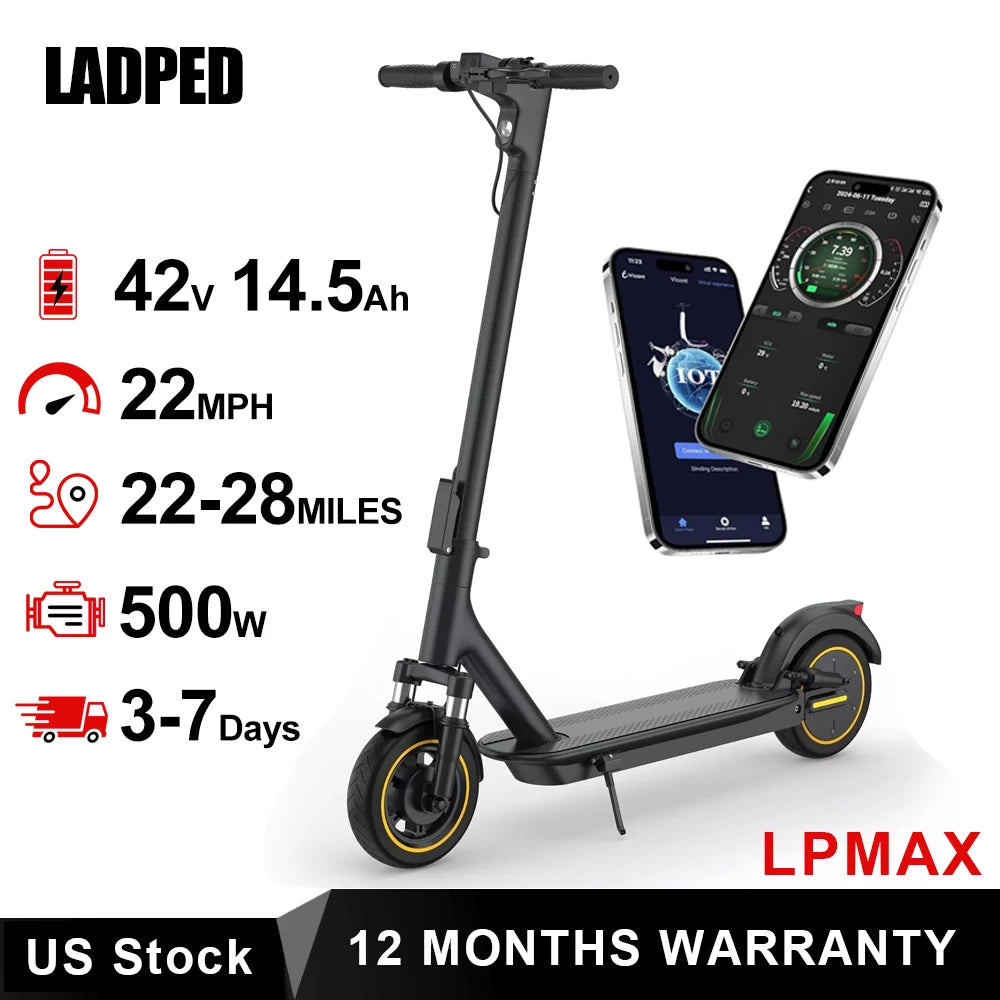 Ladped LPMAX Electric Scooter 22 MPH 500W Long Range