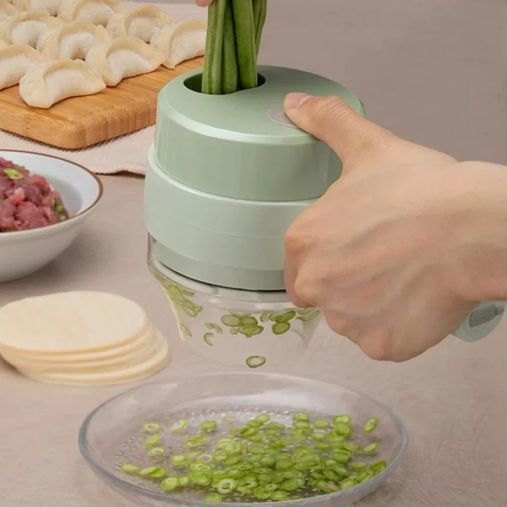 Electric Vegetable Cutter Multifunctional Food Processor Hand-Held Mini Fruit Meat Grinder and USB Chopper Kitchen Accessories