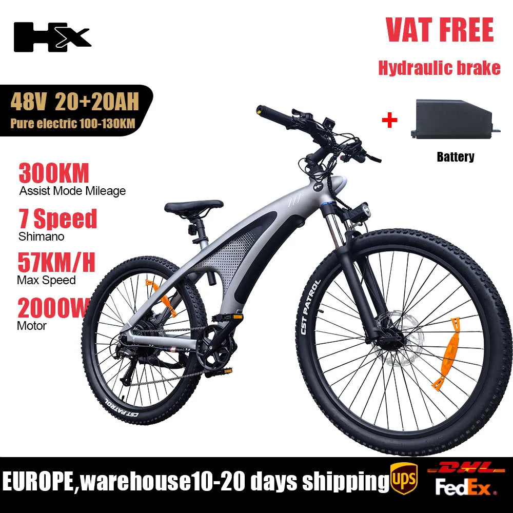 HUANCI HX Q5 2000W Electric Mountain Bike Removable Battery