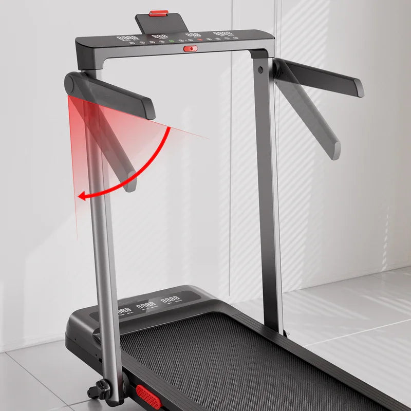 Treadmill for Home 3.0 HP Treadmills 9% Incline Smart App Heart Rate Sensors LCD Digital Display Foldable Armrest Walking Pad