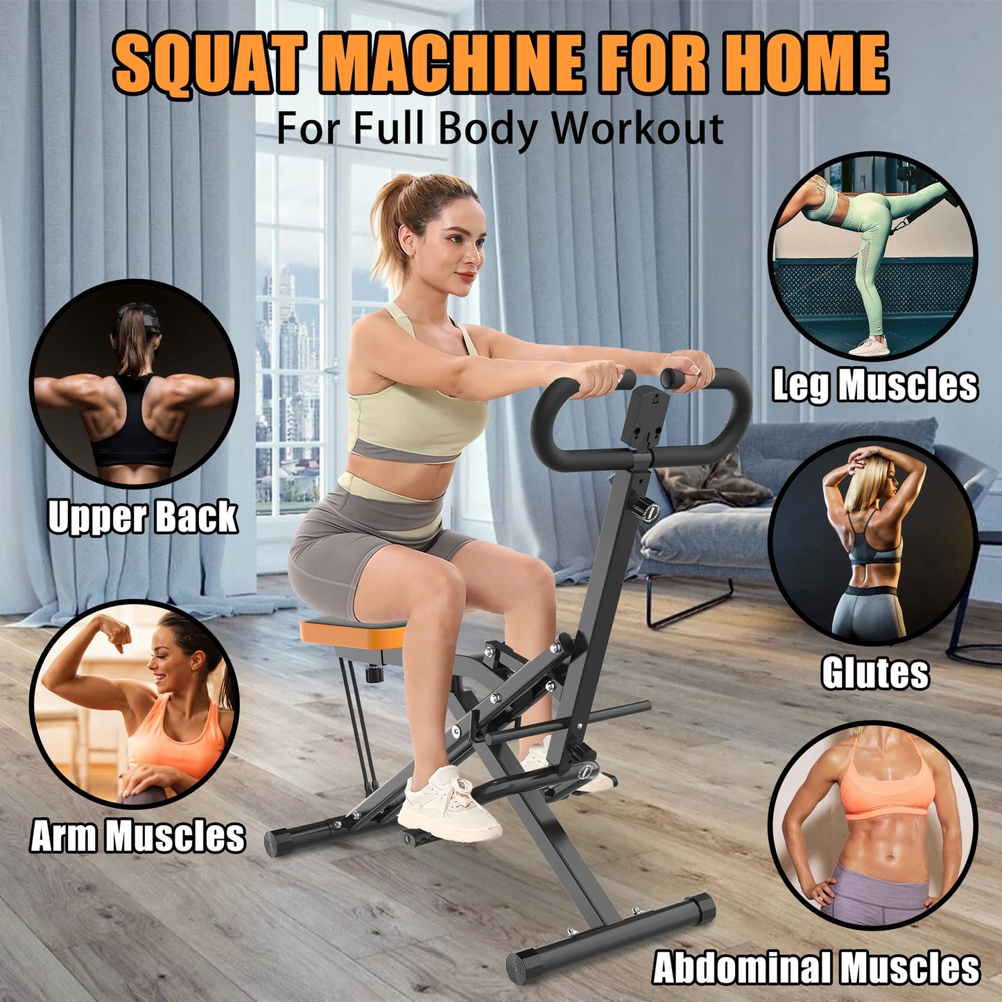 Hign-concerned Squat Machine Glute Training With Band