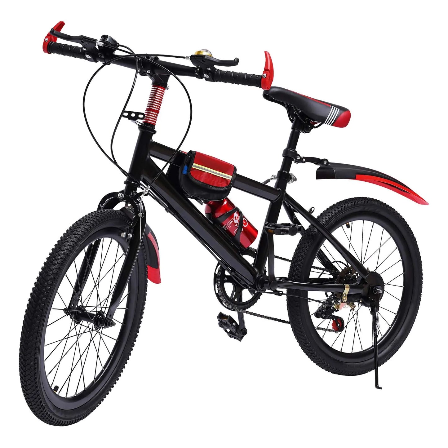 20" Mountain Bike Kids' Bicycles, 7 Speed Gears Children's Bike with Kettle&holder Height Adjustable for Riding on Roads