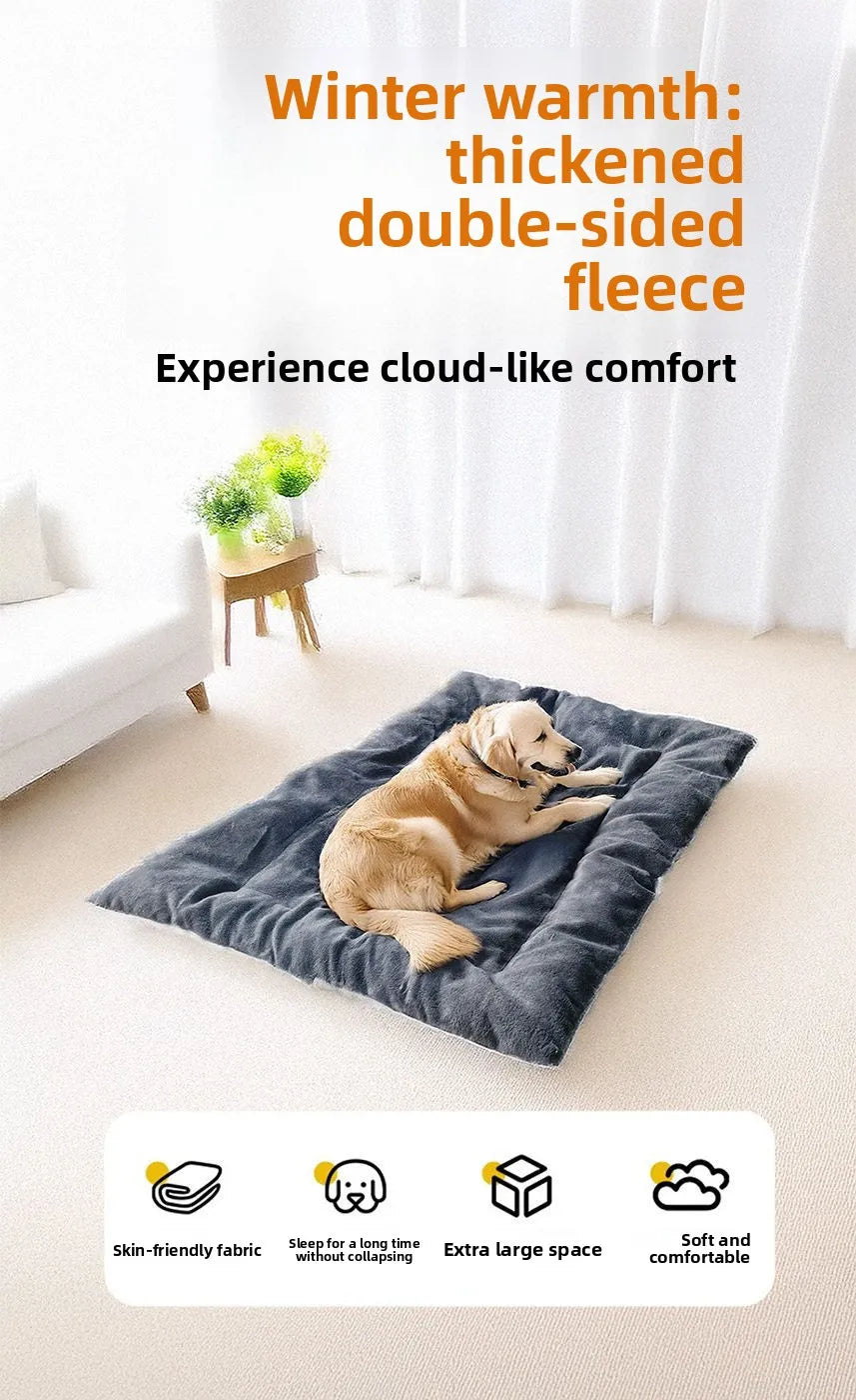 Dog Bed Mat Large Size Sleeping Pad for Winter Use Keep Warm Double-sided Use Golden Retriever Stress-relieving Sleeping Pad