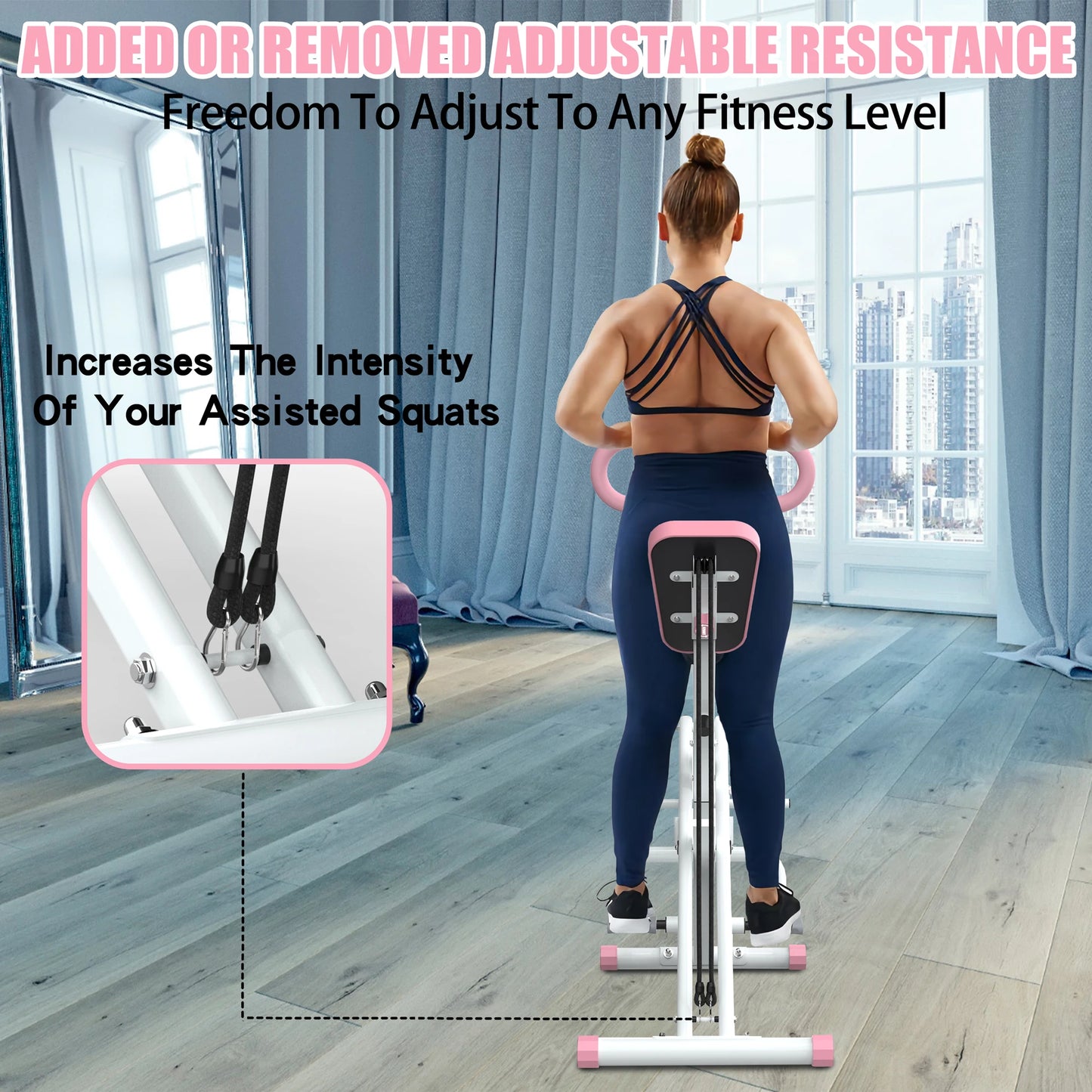 Hign-concerned Squat Machine Glute Training With Band