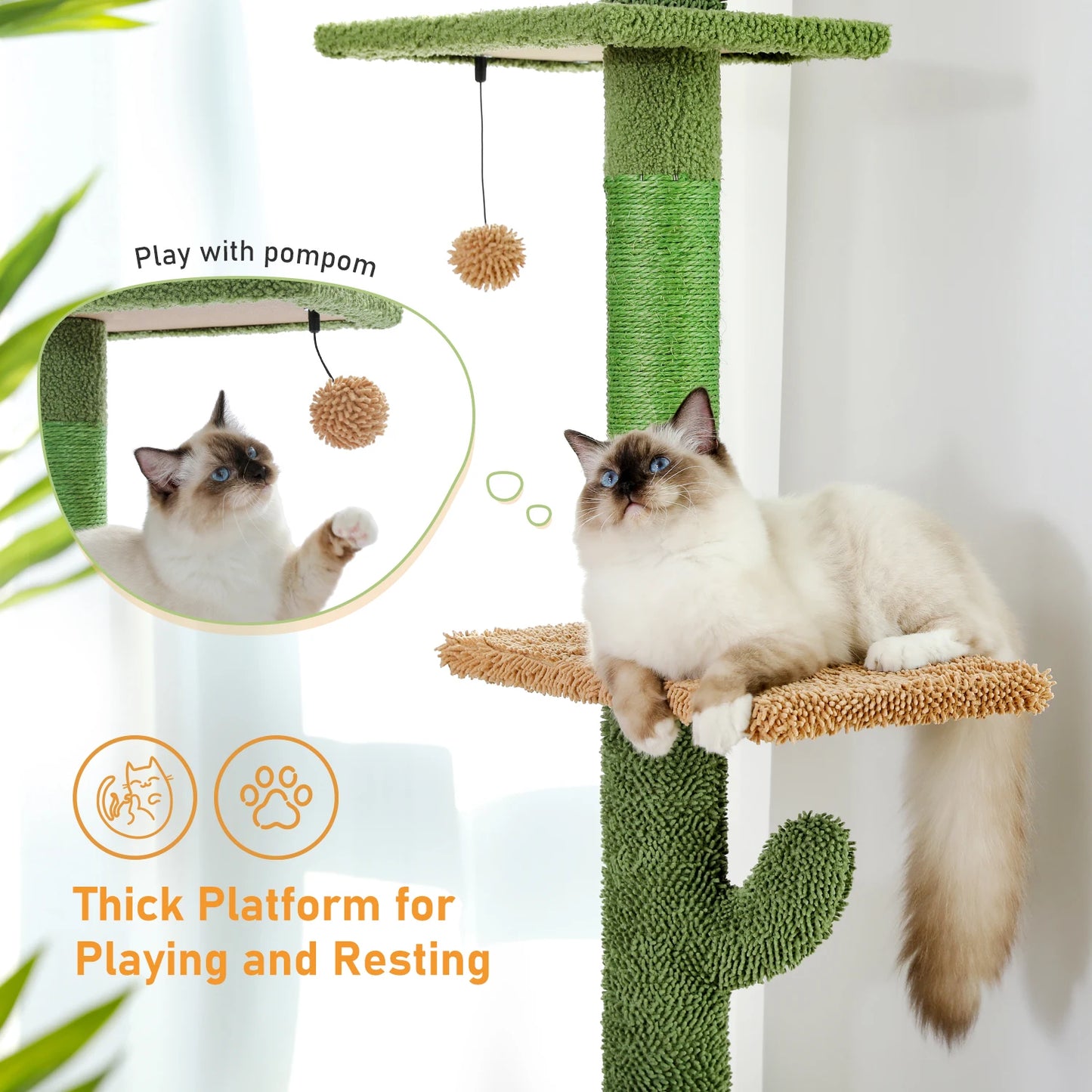PAWZ Road Cat Tree 5 Tier With Scratching Post Hammock