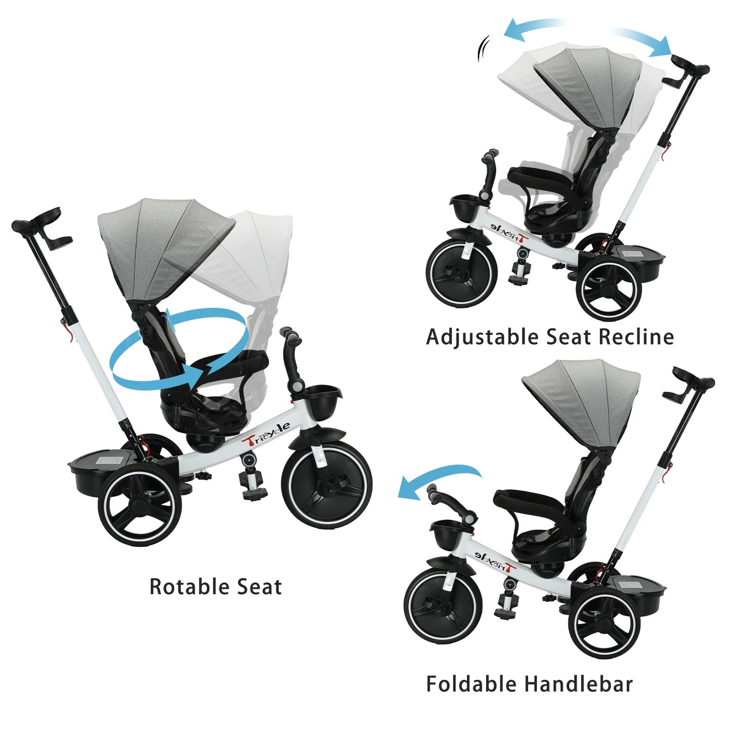Ubravoo 5 In 1 Baby Stroller Tricycle Ride Bike Canopy