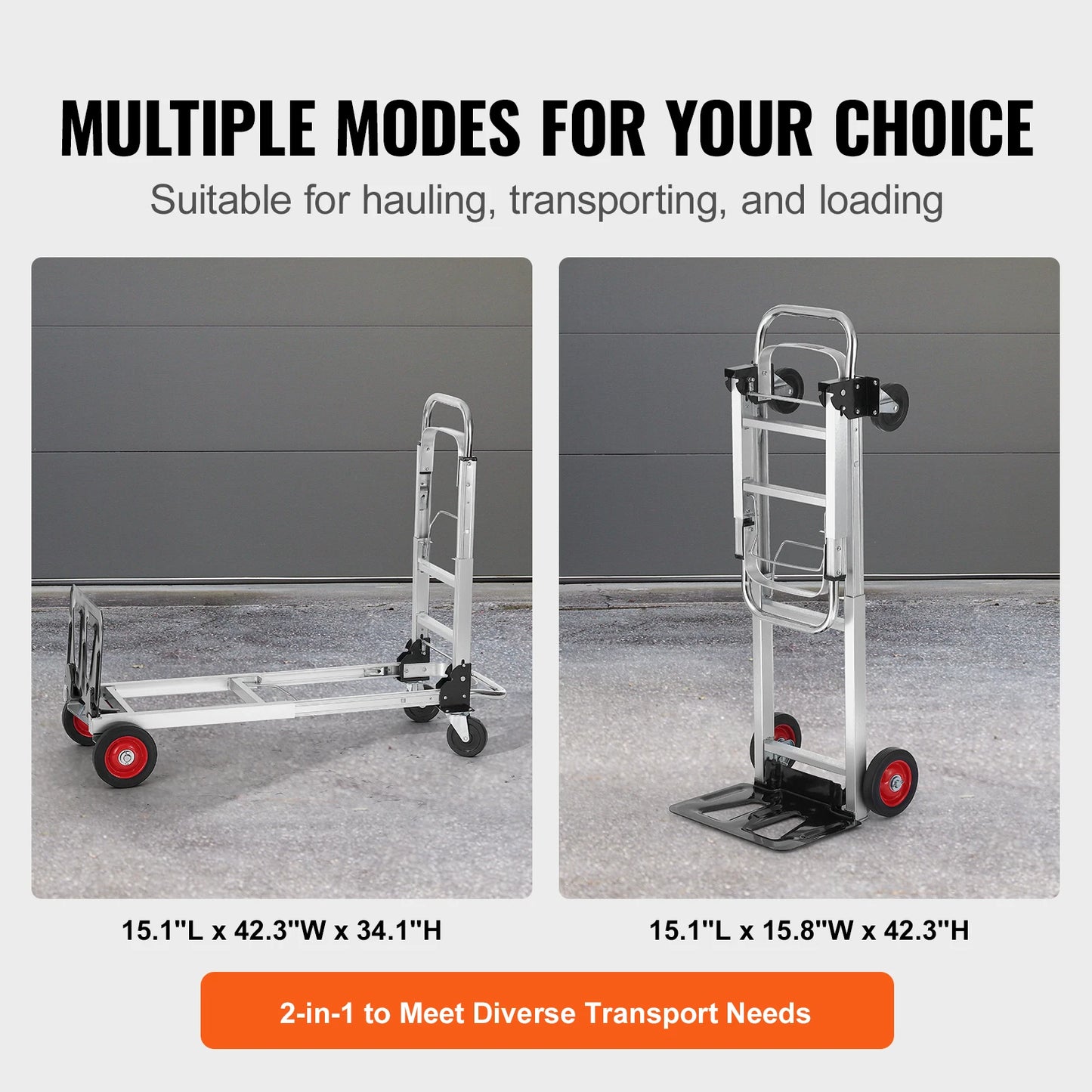 SucceBuy 400 lbs Folding Hand Truck Lightweight Dolly with Wheels Foldable Luggage Utility Cart for Warehouse Transport Moving