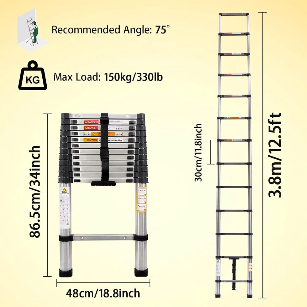 DayPlus Telescopic Ladder Heavy Duty Portable Multi Purpose