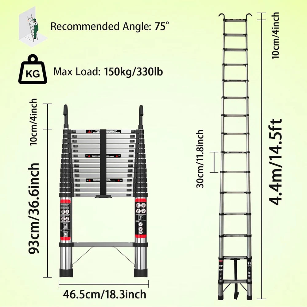 DayPlus Telescopic Ladder Heavy Duty Portable Multi Purpose