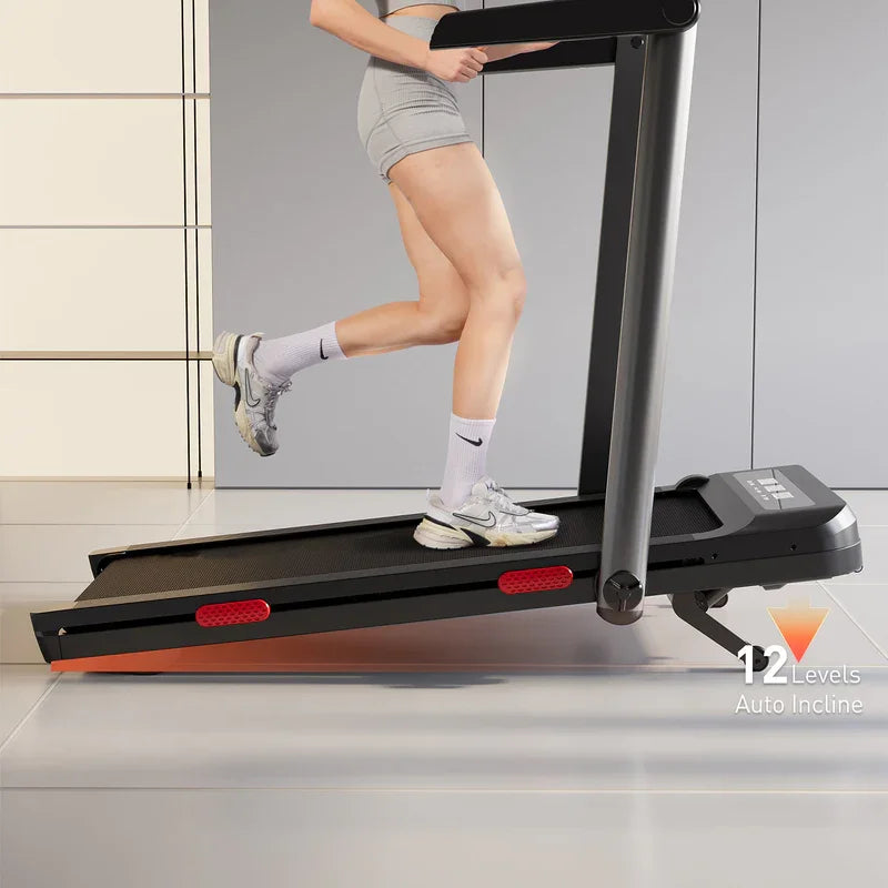 Treadmill for Home 3.0 HP Treadmills 9% Incline Smart App Heart Rate Sensors LCD Digital Display Foldable Armrest Walking Pad