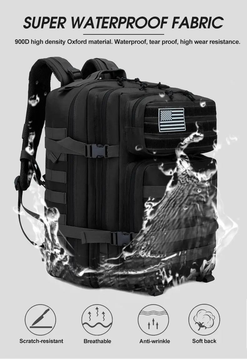 45L/25L /32LTactical Backpack Men's Travel Large Capacity Rucksacks Men Waterproof Outdoor Sports Multi-functional Bags