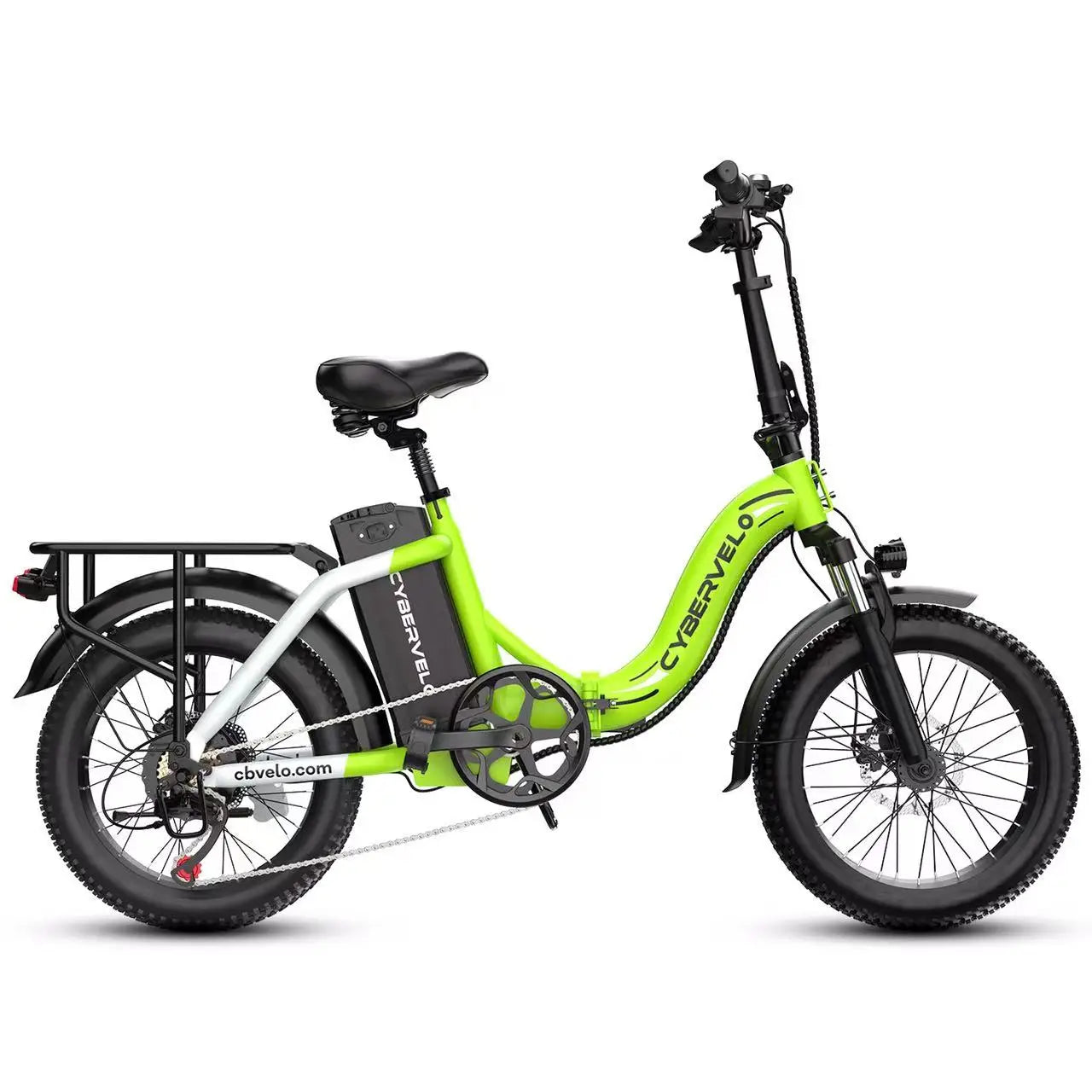 Cybervelo 1000W Ebike For Adults,Removable Battery EBike,28+MPH,Foldable Electric Bike,80 Miles Max Range,Fat Tire EK4 EK5