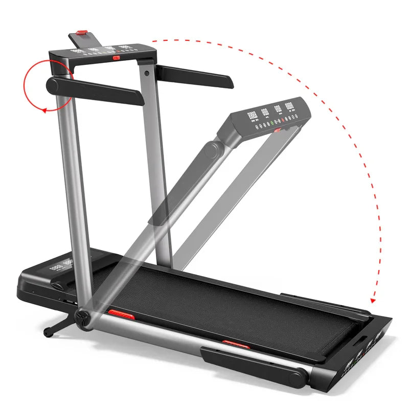 Treadmill for Home 3.0 HP Treadmills 9% Incline Smart App Heart Rate Sensors LCD Digital Display Foldable Armrest Walking Pad