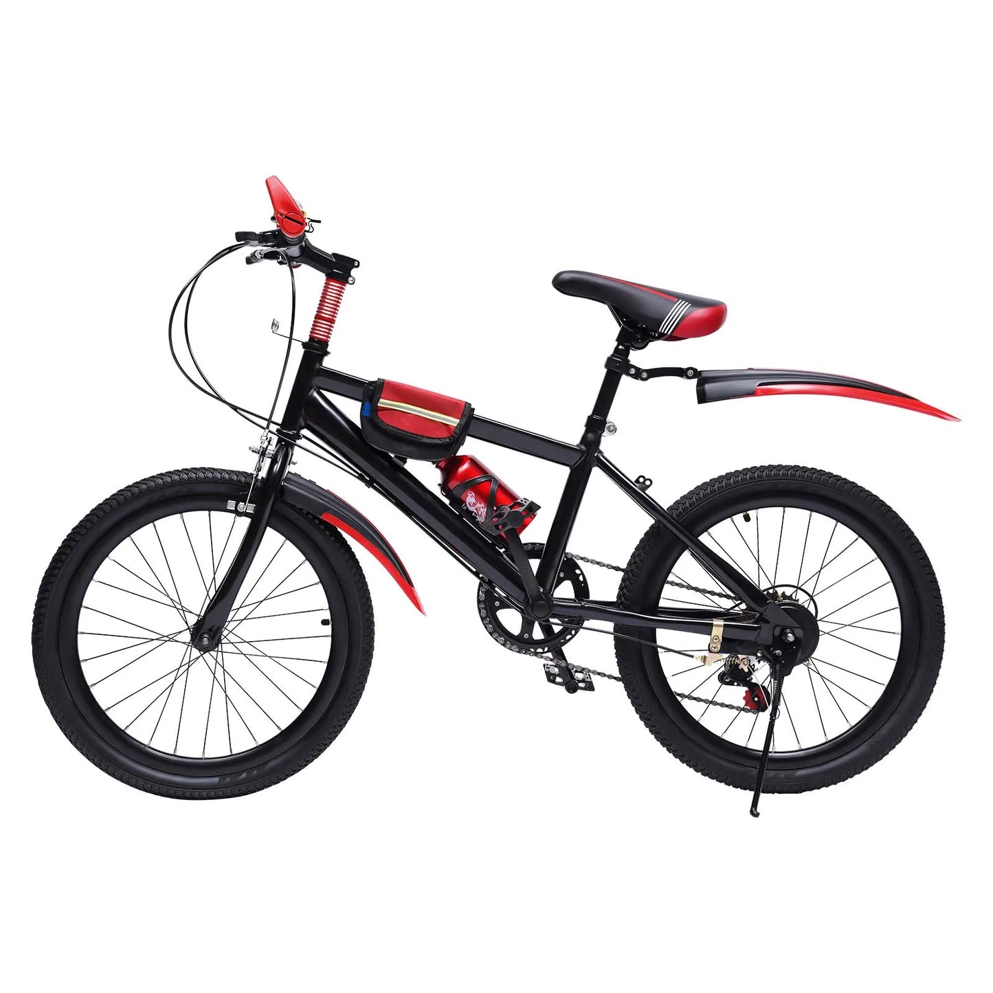 20" Mountain Bike Kids' Bicycles, 7 Speed Gears Children's Bike with Kettle&holder Height Adjustable for Riding on Roads
