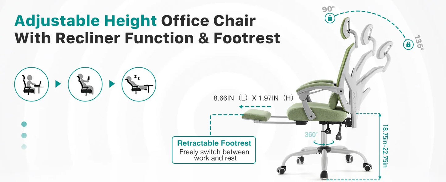 JHK Ergonomic High Back Mesh Office Chair With Lumbar Support