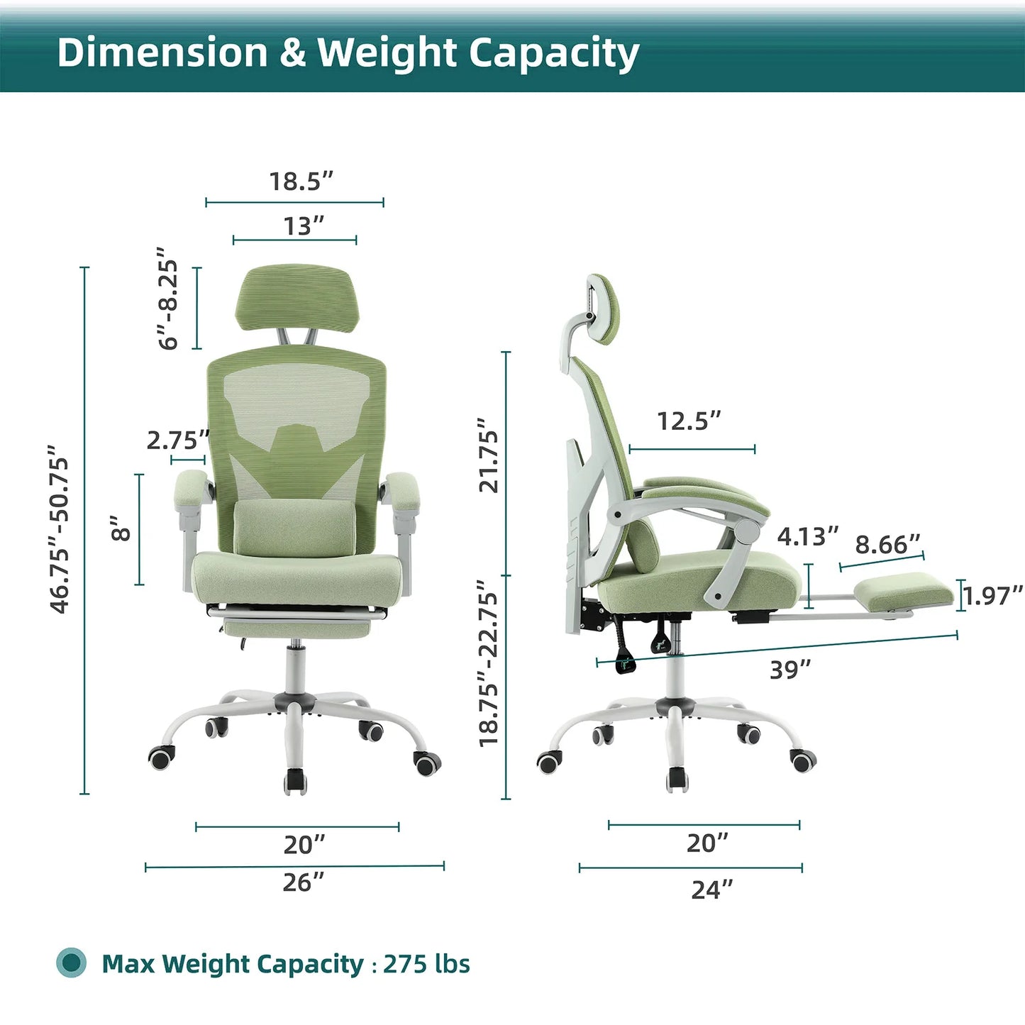 JHK Ergonomic High Back Mesh Office Chair With Lumbar Support