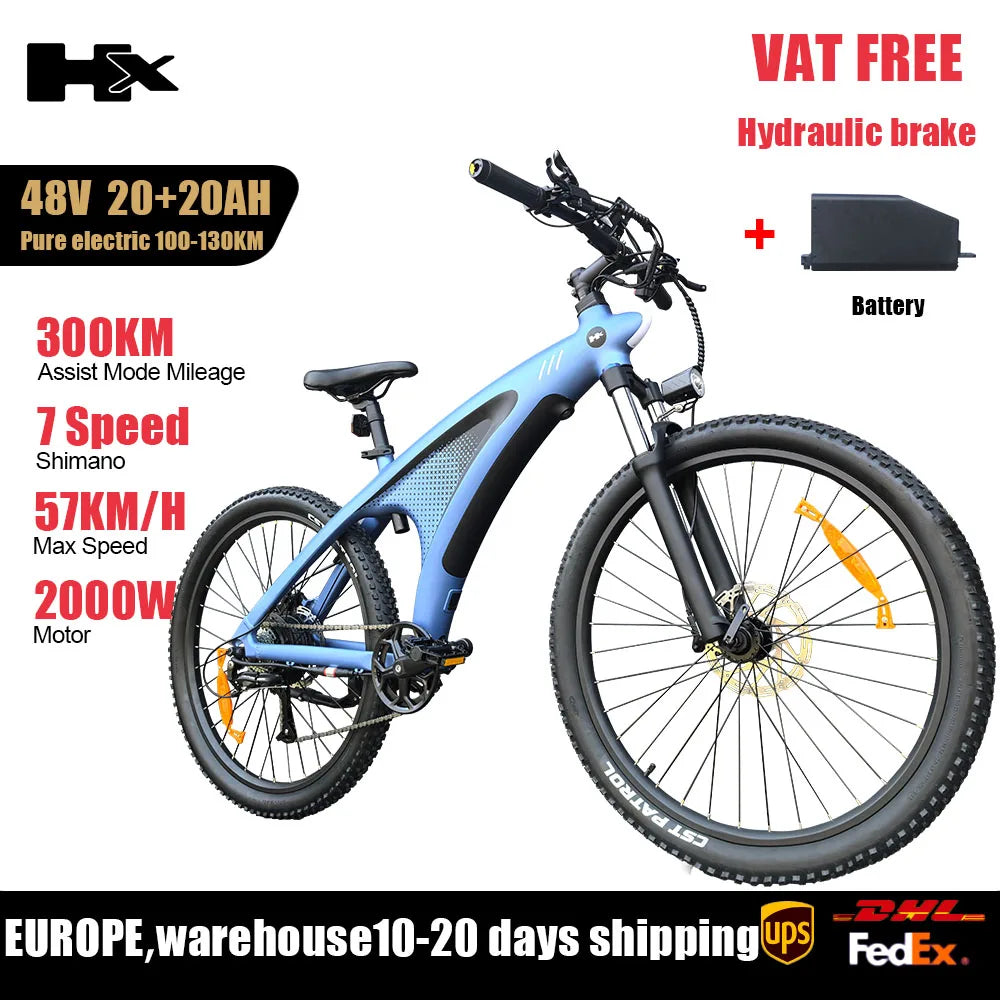 HUANCI HX Q5 2000W Electric Mountain Bike Removable Battery