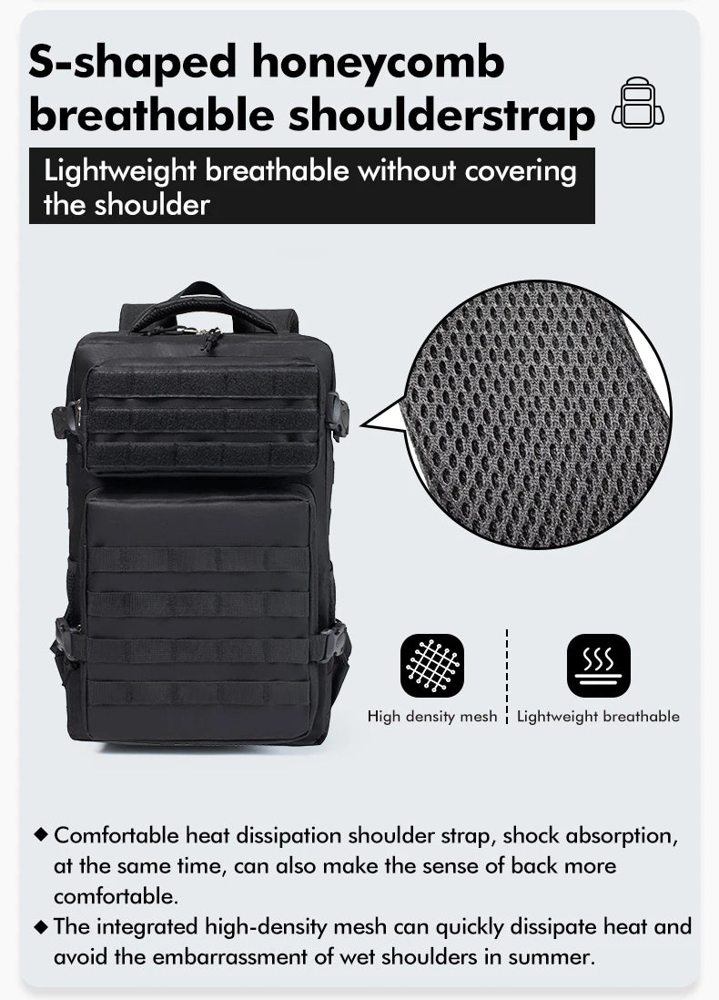45L/25L /32LTactical Backpack Men's Travel Large Capacity Rucksacks Men Waterproof Outdoor Sports Multi-functional Bags
