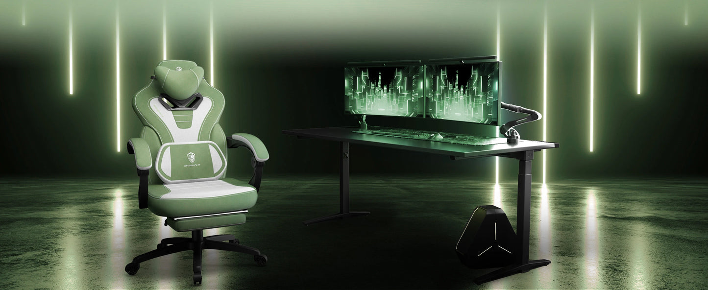 Dowinx Fabric Gaming Chair With Footrest For Heavy People